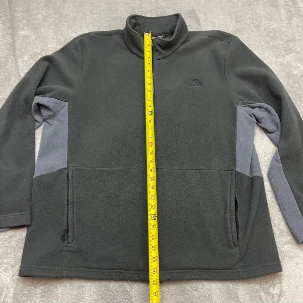 The North Face Fleece Jacket Gray Full Zip Mock Neck Outdoors Men Size 2XL